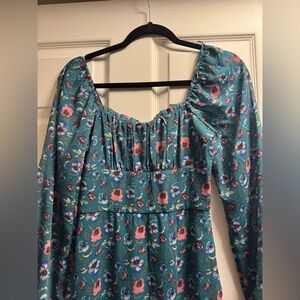 Francesca's Collections Teal Floral Dress